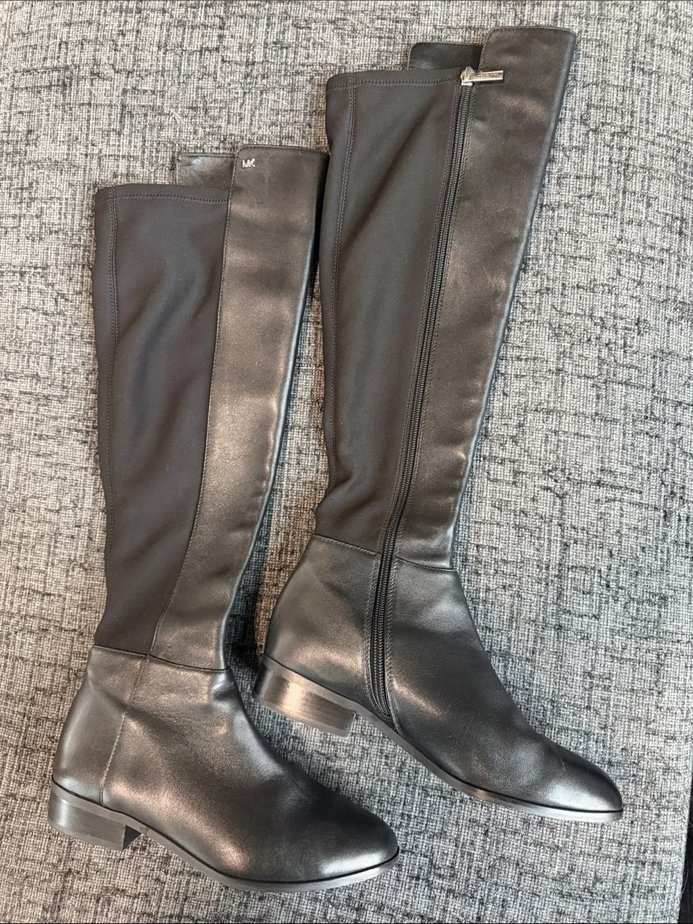 Michael Kors Black Bromley Over-the-Knee Stretch Leather Boots 7M